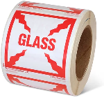 Glass 4" x 4" Handling Label