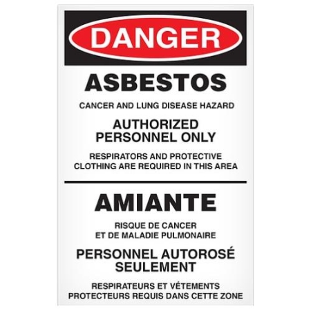 Abatement Temporary Sign, Asbestos, English French