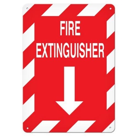 Fire Safety Sign Fire Extinguisher with Down Arrow