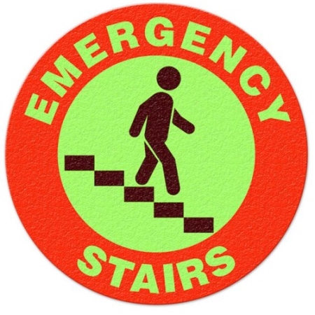 Floor Safety Message Sign Emergency Stairs Glow Floor Sign