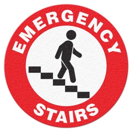 Floor Safety Message Sign Emergency Stairs