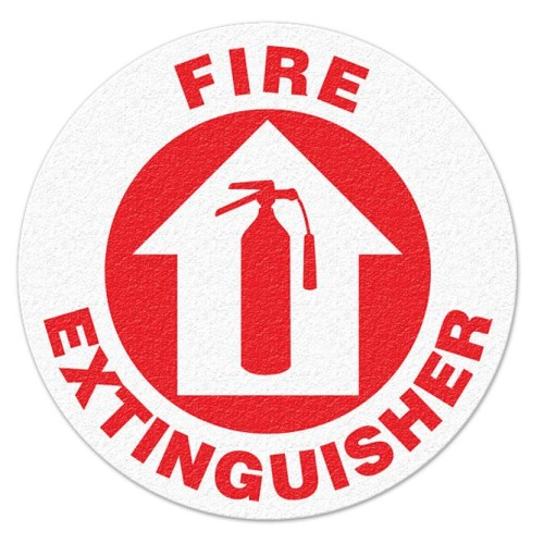 Floor Safety Message Sign Fire Extinguisher