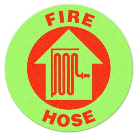 Floor Safety Message Sign Fire Hose Glow Floor Sign