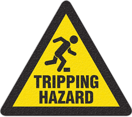 Floor Safety Message Sign Tripping Hazard