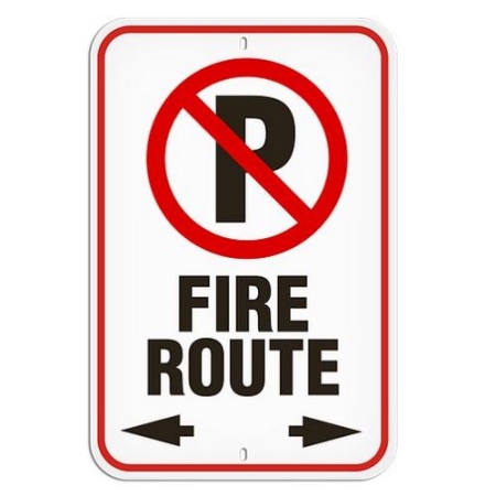 Parking Lot Sign No Parking Fire Route