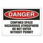 OSHA Safety Sign Danger Confined Space Hazardous Atmosphere