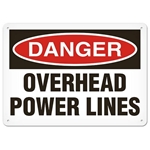 OSHA Safety Sign Danger Overhead Power Lines