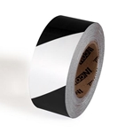 Tuff Mark Floor Marking Tape White Black Stripe 2" x 100'