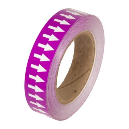 Directional Flow Pipe Marking Tape White Purple 4" x 108'