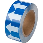 Directional Flow Pipe Marking Tape, Blue White, 1" x 108'