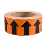 Directional Flow Pipe Marking Tape, Orange Black, 2