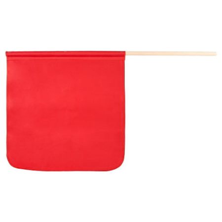 Warning Flag, Red Solid Poly Cotton Twill, Dowel
