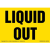 Liquid Out Label, Yellow