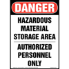 Danger, Hazardous Material Storage Area, Authorized Personnel Only Sign