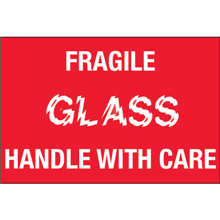 3" x 5" Fragile Glass Handle With Care Labels 500ct Roll