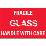 2" x 3" - Fragile Glass Handle With Care Labels