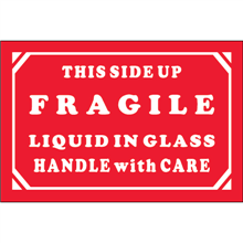 3" x 5" Fragile Liquid in Glass HWC Labels 500ct Roll