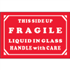 2" x 3" Fragile Liquid In Glass Handle With Care Labels