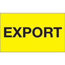 3" x 5" Export Fluorescent Yellow Labels 500ct Roll