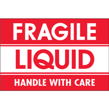 3" x 5" Fragile Liquid Handle With Care Labels 500ct Roll
