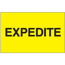 3" x 5" Expedite Fluorescent Yellow Labels 500ct Roll