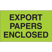 3" x 5" Export Papers Enclosed Fluorescent Green Labels 500ct Roll