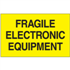 3" x 5" Fragile Electronic Equipment Fluorescent Yellow Labels 500ct Roll