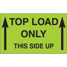3" x 5" Top Load Only - This Side Up Fluorescent Green Labels 500ct Roll