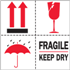4" x 4" Fragile - Keep Dry Labels 500ct Roll