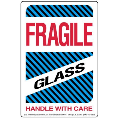 Fragile Glass Handle With Care Label 500ct Roll