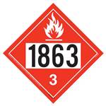 UN 1863 Flammable Liquid Placard, Permanent Vinyl