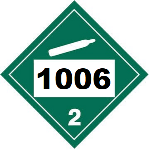 UN 1006 Hazmat Placard, Class 2.2, Tagboard