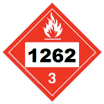 UN 1262 Hazmat Placard, Class 3, Tagboard