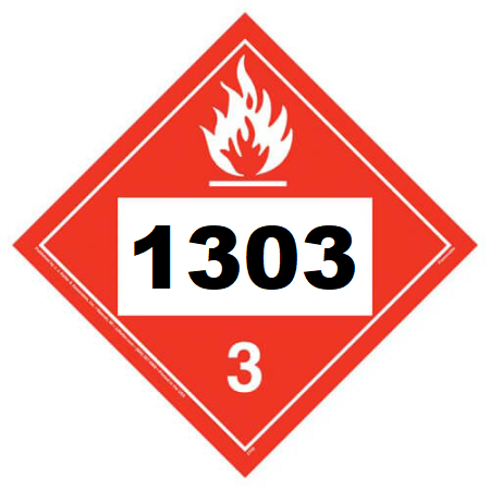 UN 1303 Hazmat Placard, Class 3, Tagboard