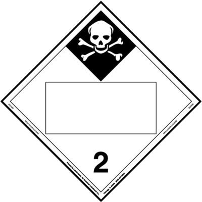 Inhalation Hazard 2 Blank UN Placard, Tagboard