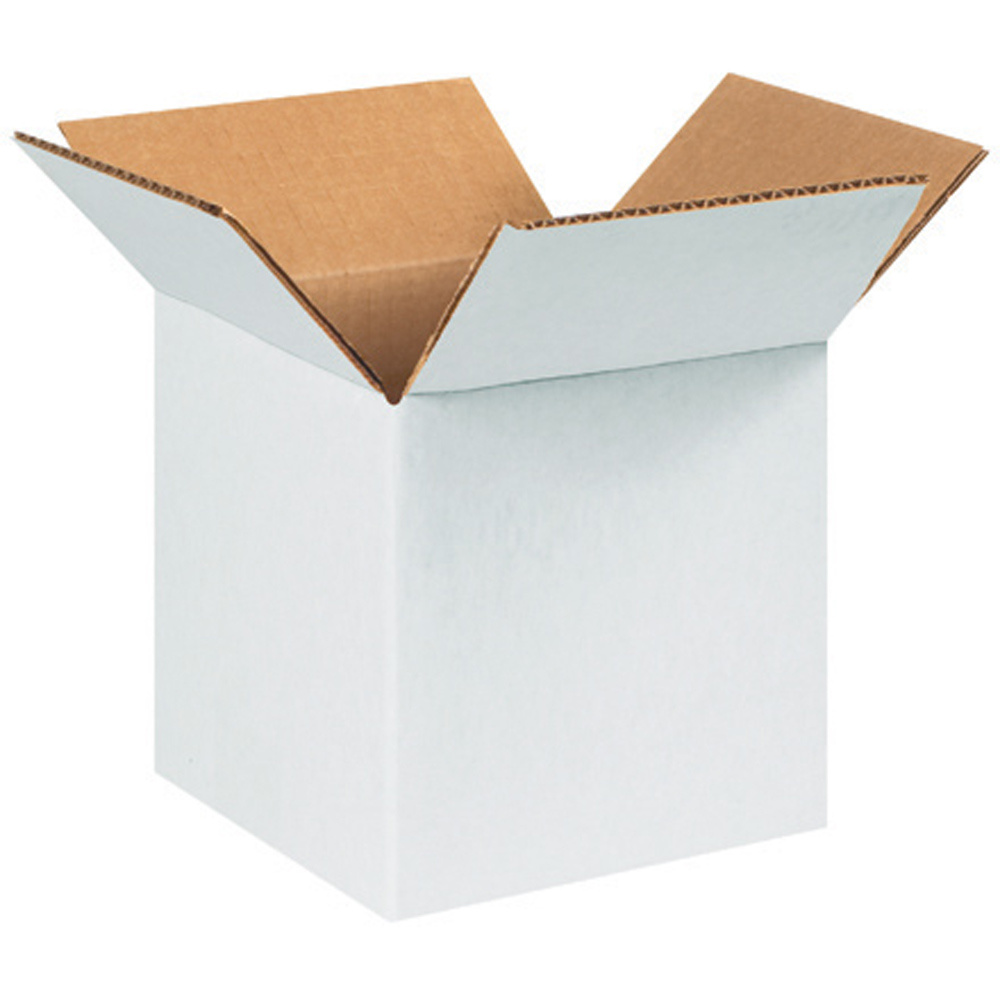4" x 4" x 4" White Corrugated Box