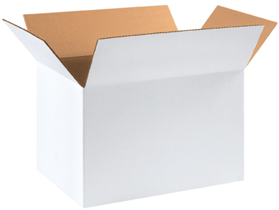 18" x 12" x 12" White Corrugated Boxes 25ct