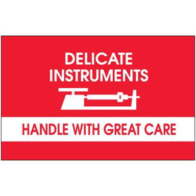 3 x 5" Delicate Instruments Handle with Great Care Label 500ct Roll