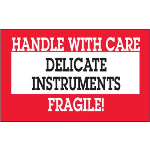 3 x 5" Delicate Instruments Handle with Care Fragile Label 500ct Roll