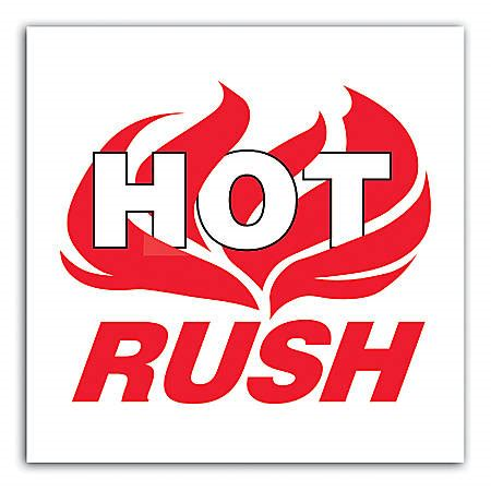 4 x 4" Hot Rush with Flames Label 500ct Roll