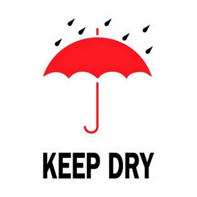 3 x 4" Keep Dry Umbrella Rain Label 500ct Roll