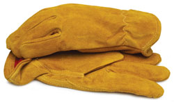 BlackCanyon Outfitters Split Leather Gloves Red Fleece Lining