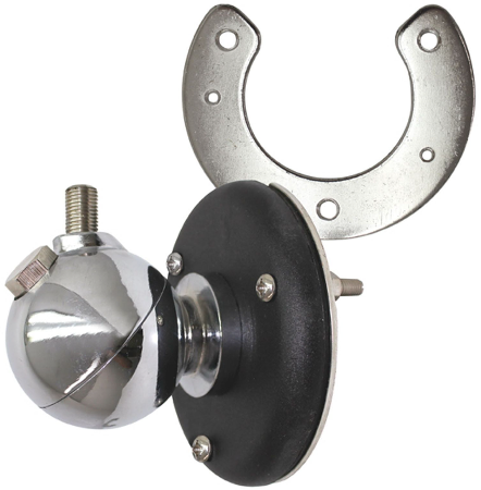 Heavy-Duty Chrome Ball Antenna Mount with 3/8" X 24" Threads and SO239 Connector