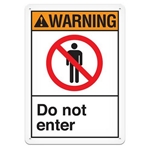 ANSI Safety Sign, Warning Do Not Enter