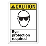 ANSI Safety Sign, Caution Eye Protection Required
