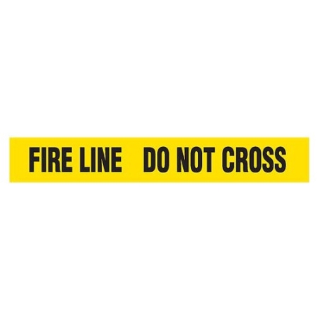 Barricade Tape, Yellow, Fire Line Do Not Cross, Contractor Grade
