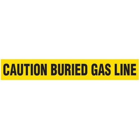 Barricade Tape, Caution Buried Gas Line, Contractor Grade