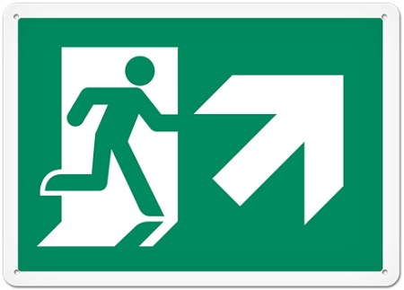 Fire Safety Sign Picto Exit Up Right