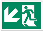 Fire Safety Sign Picto Exit Down Left
