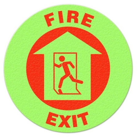 Floor Safety Message Sign Fire Exit Glow Floor Sign